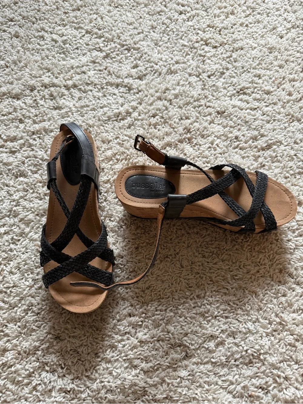 bussola Woven Strappy Slingback Sandals - Black
